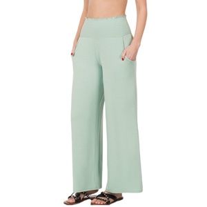 ZENANA SMOCKED WAISTBAND LOUNGE PANTS X-LARGE